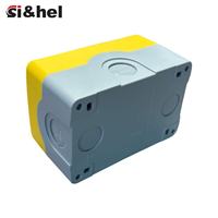Boîtier de bouton-poussoir en ABS ignifuge et étanche IP66, boîte de commutation d'arrêt d'urgence, boîtier de 22 mm, jaune, dimensions externes