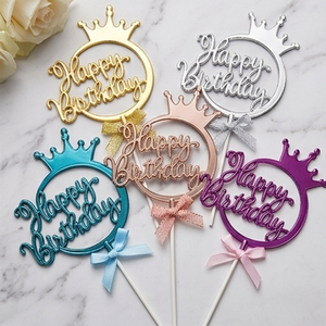SOTON Cake Topper Plastic <strong>Letter</strong> Word Style Birthday Party Decoration Metallic Gold Non <strong>Edible</strong> Wholesale - Product Image 2