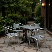 Chaise d'extérieur Uyiem en alliage d'aluminium, empilable, style minimaliste moderne, idéale pour les cafés et les espaces de restauration, pour les banquets et les expositions sur balcon.