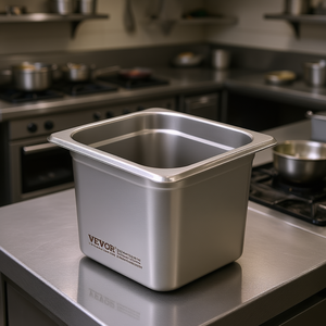 Vevor - Recipiente para Alimentos de Acero Inoxidable de 6 Pulgadas de Profundidad, Antiadherente, para Cocina Comercial, Tamaño 1/6 - Product Image 2
