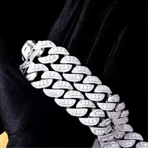 Large size raised cuban link <b>chain</b> Gold plated 925 sterling sliver Pass <b>diamond</b> tester VVS moissanite <b>diamond</b> Claw setting <b>Men</b> - Product Image 1
