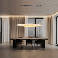 Luminaire suspendu linéaire en pierre d'albâtre, design moderne et personnalisé pour salle à manger d'hôtel, îlot de cuisine, lustre en marbre Shark