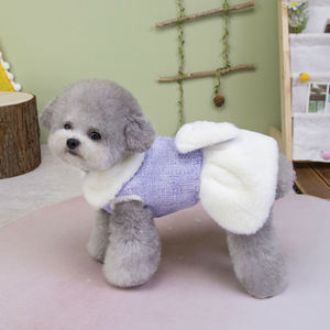 Winter Dog Dress Coat with Bow | Soft Warm Princess <strong>Outfit</strong> for Small Dogs, Fleece Jacket for <strong>Cold</strong> <strong>Weather</strong> - Product Image 6