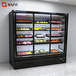 Refrigerador de Exhibición para Supermercado, Congelador con Estantes de Vidrio Ajustables, Enfriador Abierto con Enfriamiento por Aire para Supermercado - Product Image 1