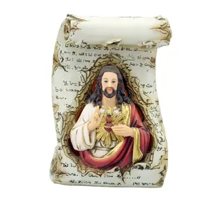 사용자 지정 높은 품질 가톨릭 생활 크기 예수 그리스도 동상 Led 빛으로 최고 그레이스 편지 모델링 예수 도매