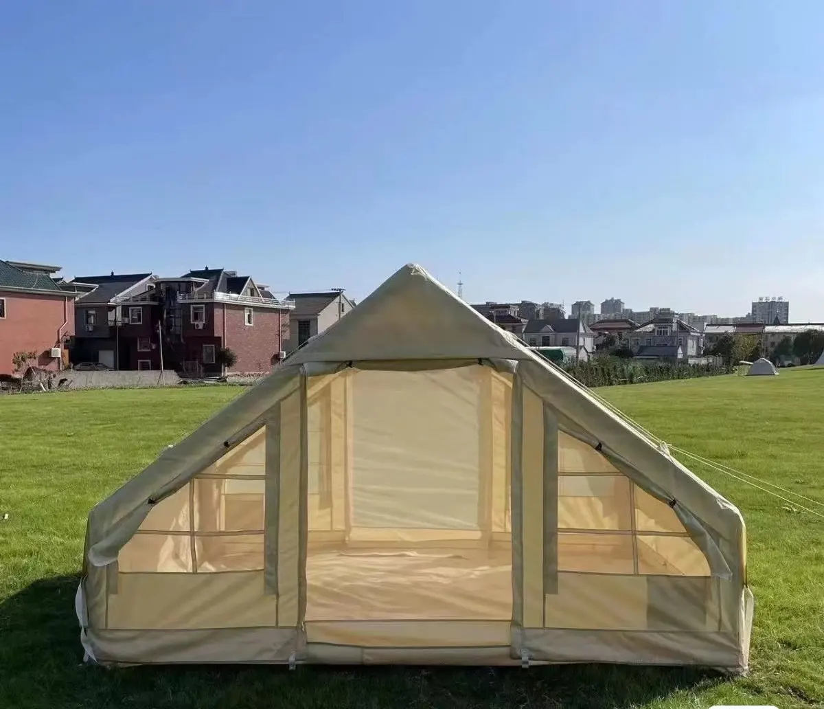 خيمة تخييم مخصصة متعددة الأشخاص مضادة للماء قابلة للنفخ منزل خيمة كبيرة في الهواء الطلق خيمة تخييم منزل