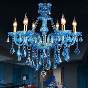 JYLIGHTING-lámpara colgante moderna, iluminación de araña de cristal de Color azul para el hogar, dormitorio y sala de estar - Product Image 4