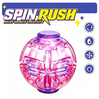 Toupie Gyro LED Lumineuse Déformable Anti-Stress en ABS et Silicone, Jouet de Relaxation 6x6x6cm, 4 Couleurs, Boîte Cadeau