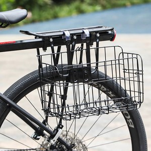 Tosuod Phía Trước Và Phía Sau Gấp Xe Đạp Giỏ Leo Núi Xe Điện Giá Khung Với Treo Phía Trước Trailer Giỏ - Product Image 5