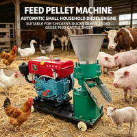 Nouvelle conception de granulateur de granulés d'aliments pour animaux électriques et diesel, machine à granulés d'aliments pour petits animaux avec pièces de rechange durables pour moule à rouleaux
