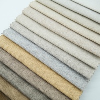 Tissu d'ameublement 100 % polyester aspect lin, respirant, résistant à l'eau, tissé, style jacquard, uni, teint en fil, pour canapé