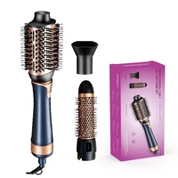 Peigne sèche-cheveux 3-en-1 à chauffage électrique pour coiffage rapide, lissage et volumisation, avec 15 niveaux de température réglables