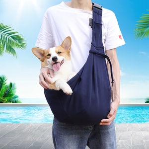 Sac de transport ergonomique pliable et léger pour animaux de compagnie avec fermeture éclair, pochette bandoulière réglable pour chats et petits chiens Active-Go - Product Image 4