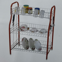 Étagère de rangement de cuisine moderne en fer forgé, durable, pour vaisselle et bols, égouttoir sur pied à 4 niveaux, tailles personnalisées