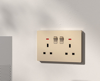 Interruptor de Pared con Panel Táctil de Diseño Delgado, Estándar Británico, PC, 220-240V, Uso en Interiores, Estilo Moderno