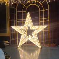 Decoración Navideña Colgante LED Grande de 4 Pies con Forma de Estrella 2D, Impermeable IP65, para Centros Comerciales, Exhibición Comercial Navideña