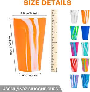 16oz incassable verres à boire tasse en silicone fête en plein air piscine tasses pinte verre tasse réutilisable - Product Image 6
