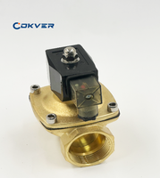 Vanne solénoïde à diaphragme en cuivre COKVER DN15, haute pression, pilotée, normalement fermée, 12 V 24 V