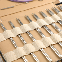 Ensemble d'aiguilles à tricoter circulaires interchangeables, 13 paires, en aluminium, outils de bricolage, kit de tissage portable en acier inoxydable pour voyage