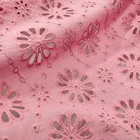 Personnalisé Coloré 100% Coton Oeillet Marguerite Fleurs Broderie Dentelle Tissu pour Vêtement Literie Rideau