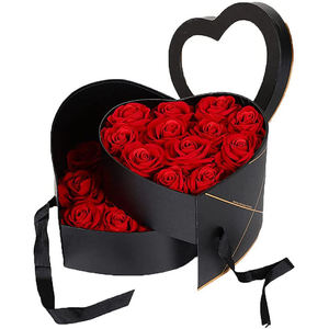Box Heart Clear Wedding Proposal Box Lid Double Layers Rotating Drawer Paper Heart Shaped Flower Box Gift Valentine's Day Gift Box