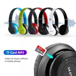 Campione gratuito P47 Head Phones supporto per auricolari Tf Card pieghevole Gaming Wireless V5.0 auricolari cuffie