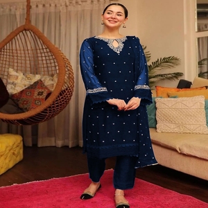 Kurta Shalwar Kameez Pakistaní e Indio de Alta Calidad para <span class=keywords><strong>Mujer</strong></span> en Color Verde, en Varios Colores y Tallas, a Precio de Mayoreo - Product Image 4