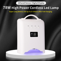 Lampe à Ongles LED UV Technologique Sans Fil Haute Puissance 78 W 2024, Portable, Rechargeable, pour Salon de Manucure Pédicure Professionnel Grand Espace