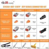 طقم موصلات JRready DTP&DTHD من نوع Deutsch ST6361 يحتوي على موصلات كهربائية للسيارات DTP 2,4 دبوس و DTHD 1 دبوس
