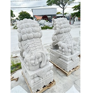 รูปปั้นสุนัขสิงโตฟูฟูฟูแกะสลักด้วยมือทนทานสำหรับผู้ปกครองชาวจีนสมัยใหม่ดีไซน์ใหม่จากเวียดนามรับประกัน1ปี - Product Image 4