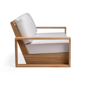 Modern Solid Teak <b>Wood</b> L-Shaped Three Seat Contemporary Villa Apartment Waterproof Eco-Friendly Patio <b>Sofa</b> Set Luxury Outdoor - Product Image 2