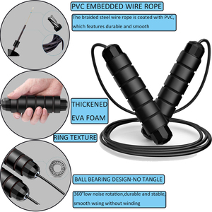 <span class=keywords><strong>Corde</strong></span> à <span class=keywords><strong>sauter</strong></span> en fil d'acier enduit <span class=keywords><strong>de</strong></span> PP+PVC, résistante à l'usure, robuste, inodore, haute résistance, pour la <span class=keywords><strong>perte</strong></span> <span class=keywords><strong>de</strong></span> poids, l'exercice quotidien, abordable - Product Image 4