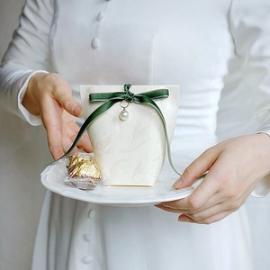 CSMD fabricants chinois en gros parités de prix bon marché présente boîte d'emballage de faveurs de <span class=keywords><strong>mariage</strong></span> vide de couleur beige pour chocolats - Product Image 1