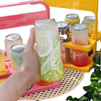 Bocaux en plastique personnalisés de qualité alimentaire, capacité 100-1000 ml, avec couvercle transparent en PET et anneau de traction facile pour l'emballage de thé, soda, café et autres boissons