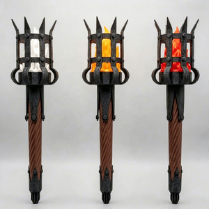 3D Printed Medieval Torch <b>Wall</b> <b>Sconce</b> Retro Iron Flame Effect Lamp Vintage Gothic Decor <b>Light</b> for Home Bar Castle - Product Image 2