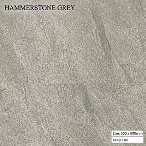Carrelage en porcelaine gris Hammerstone 600x900mm 20mm antidérapant, carrelage de sol moderne, aspect pierre naturelle - Product Image 1