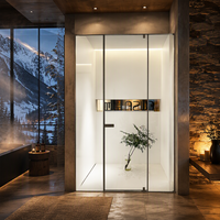 Paroi de douche en verre pivotante minimaliste FUSA, design carré moderne, verre trempé de 10 mm, quincaillerie en acier inoxydable pour hôtel
