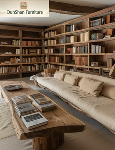 Divano Multifunzione a Quattro Posti in Legno Massello Non Verniciato Personalizzabile - Design Retrò Wabi-Sabi per un <span class=keywords><strong>Soggiorno</strong></span> Vintage - Product Image 3