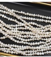 Vente en gros 4-5mm trou latéral lisse à deux faces perles d'eau douce naturelles baroques perles d'eau douce