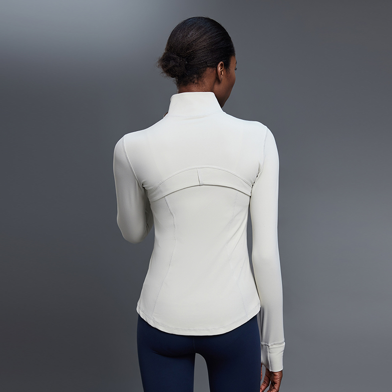 Zip-Up Activewear Hoodie (DAW182-2): side profile showing stretch, rise and leg-opening fit