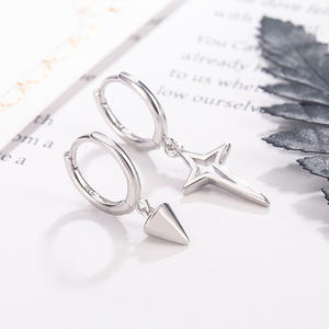 Pendientes de plata 925 con diseño de flor esmaltada para mujer, aretes de flores para mujeres, pendientes de espalda plana - Product Image 1