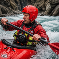 Casque de sauvetage aquatique intégral avec protection des oreilles, coque ABS, rembourrage EVA, sangle de menton réglable, kayak, rafting, canoë, 545g