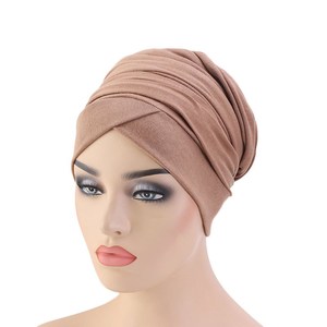 Soild Color Ladies African Head Wraps <span class=keywords><strong>India</strong></span> Hat Hijabs Turbantes para mujeres - Product Image 2
