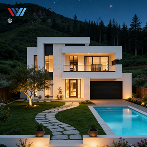 Villa préfabriquée moderne durable en acier léger à 2 étages pour usage en station balnéaire et immeuble de bureaux, certifiée AS/NZS, protection environnementale - Product Image 1