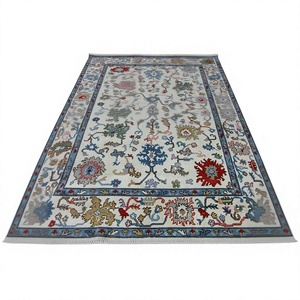 Tapis rectangulaire moderne en laine nouée à la main, antidérapant, à poils moyens, motif floral, de qualité supérieure, adapté aux animaux domestiques, pour usage commercial, domestique et extérieur - Product Image 1