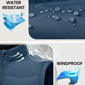 Vente directe d'usine Meilleures ventes Veste d'hiver décontractée pour homme Vêtement d'extérieur de haute qualité Respirant Fermeture éclair personnalisée Col en V Gilet matelassé 100% - Product Image 1