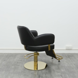 Silla de <span class=keywords><strong>Barbero</strong></span> Sulin <span class=keywords><strong>Elegante</strong></span> Negra, Giratoria 360 Grados, Reposapiés Ajustable, Cuero PU Impermeable y Resistente al Desgaste, para Salones de Belleza - Product Image 3