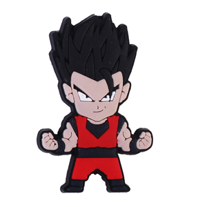 2023 nueva llegada al por mayor PVC diseño personalizado Cool animación encantos Saiyan zapato decoraciones accesorios caliente <span class=keywords><strong>dibujos</strong></span> <span class=keywords><strong>animados</strong></span> Zueco encanto - Product Image 3