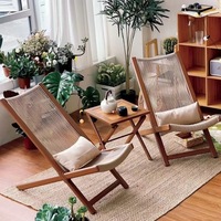Ensemble de jardin en acier de style nordique pour extérieur, comprenant une table et deux chaises inclinables pour balcon et cour.