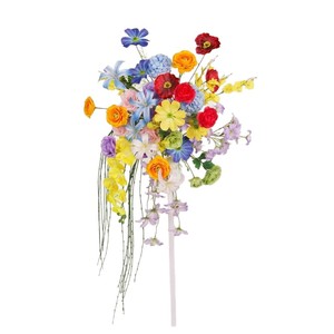 Fleurs de mariage personnalisées pour allée centrale, vente en gros de fleurs artificielles colorées en roses pour la décoration de demande en mariage - Product Image 5